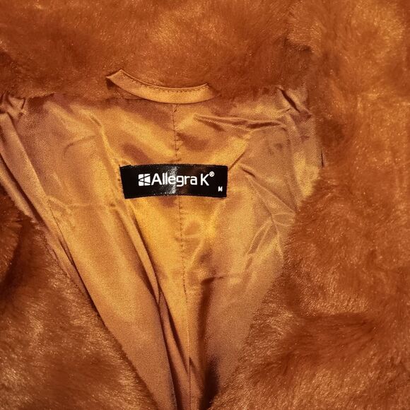 Allegra K faux fur cropped jacket with pockets - Picture 6 of 12